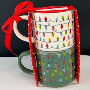 Elum- ‘Holiday Lights Bundle’ ceramic mugs. NWT